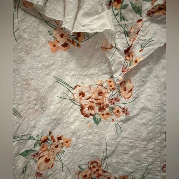 Ana Women’s White Floral Ruffled Blouse Size XXL - Picture 3 of 6